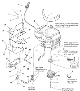 Engine Group Diagram and Parts List for 2277700-107277700-ZT7000 2004 Briggs and Stratton Lawn Tractor